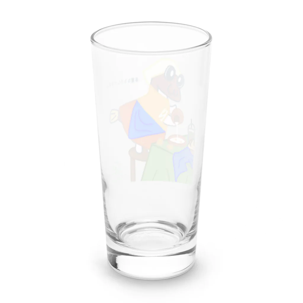 草原で走りたいの牛乳を注ぐカレイ子さん Long Sized Water Glass :back