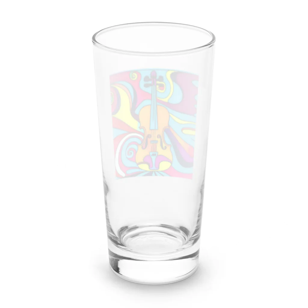 stugio_kの鮮やかなバイオリン柄 Long Sized Water Glass :back