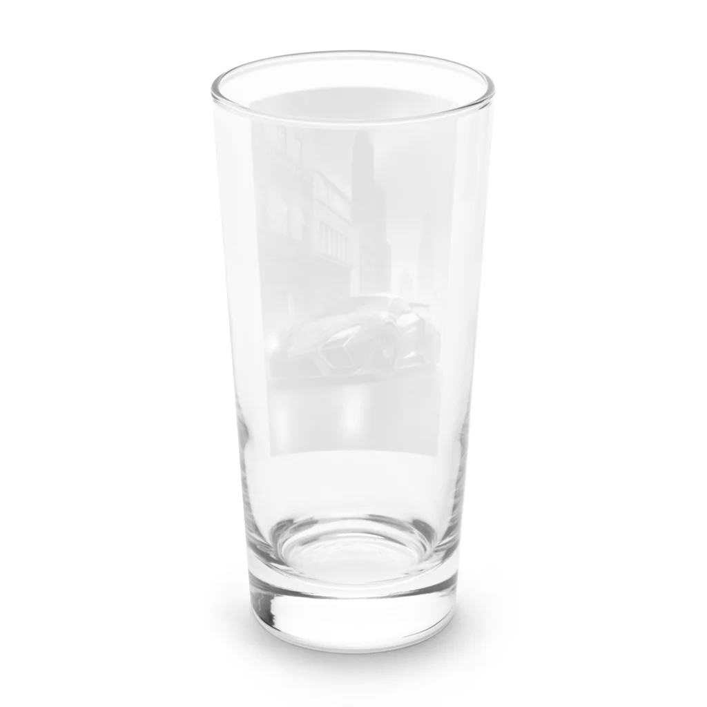 おかきのBLACKスポーツカー Long Sized Water Glass :back