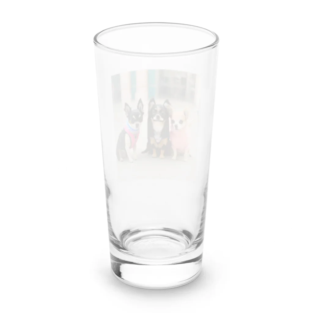 チワワ愛好家ショップのラブリーナチワワトリオの冒険 Long Sized Water Glass :back