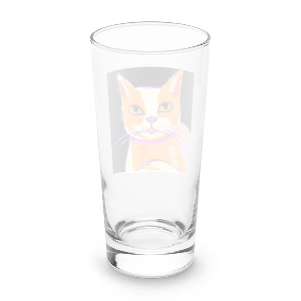 tefutefvの猫のイラストグッズ Long Sized Water Glass :back