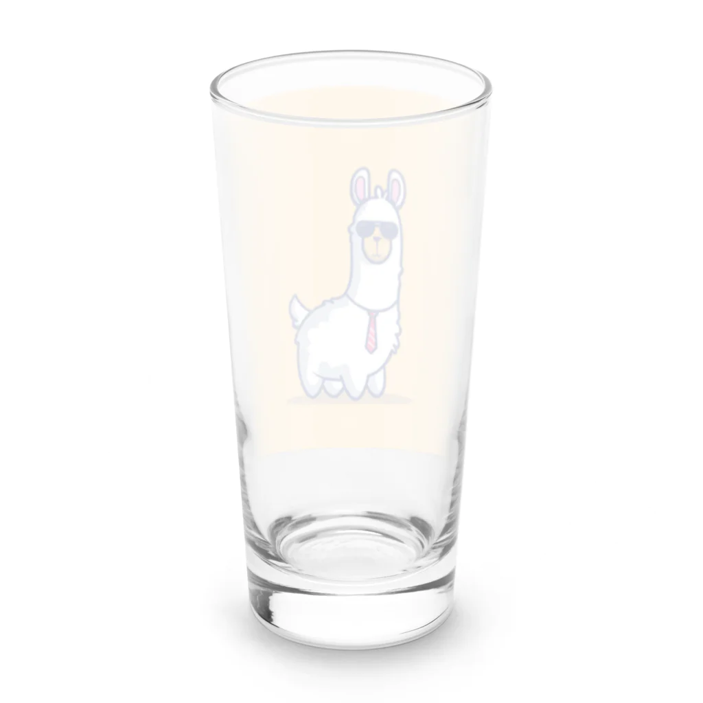 デザインショップ guccyのサングラスをかけたアルパカ Long Sized Water Glass :back