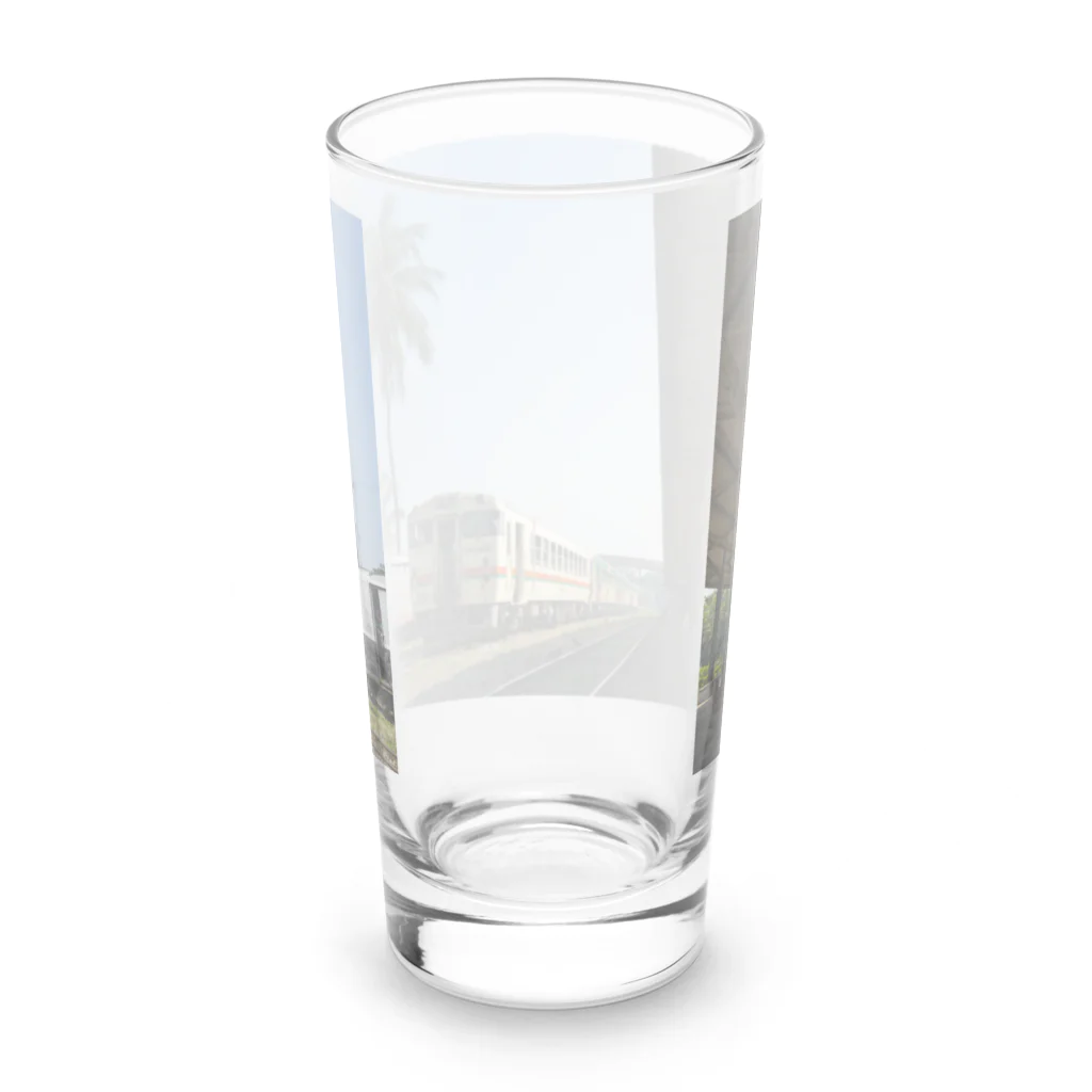 Second_Life_of_Railwaysの元JR東海のキハ40系がミャンマー国鉄の鉄道駅のホームで小休止 Long Sized Water Glass :back