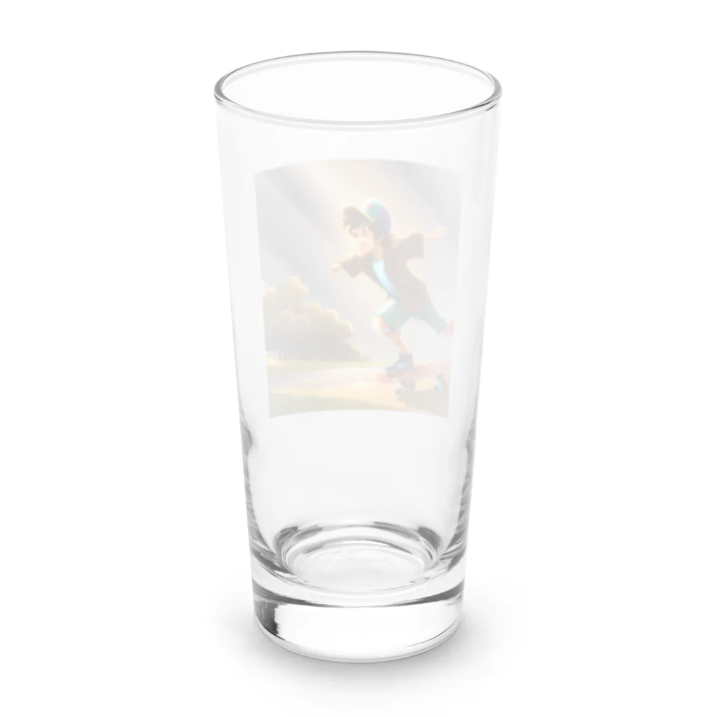 FACTORY MOWのスケートボードの男の子 Long Sized Water Glass :back