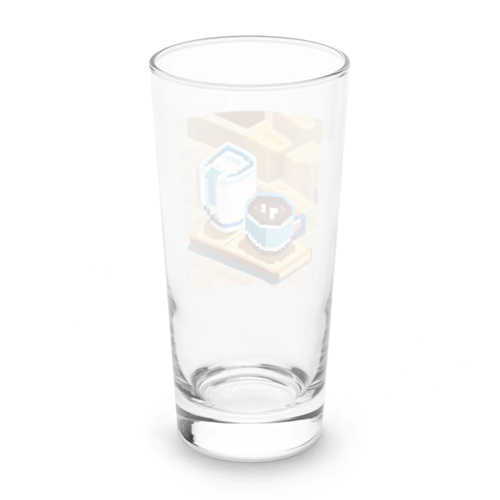 cunissaのドット絵コーヒーと電気ポット Long Sized Water Glass :back