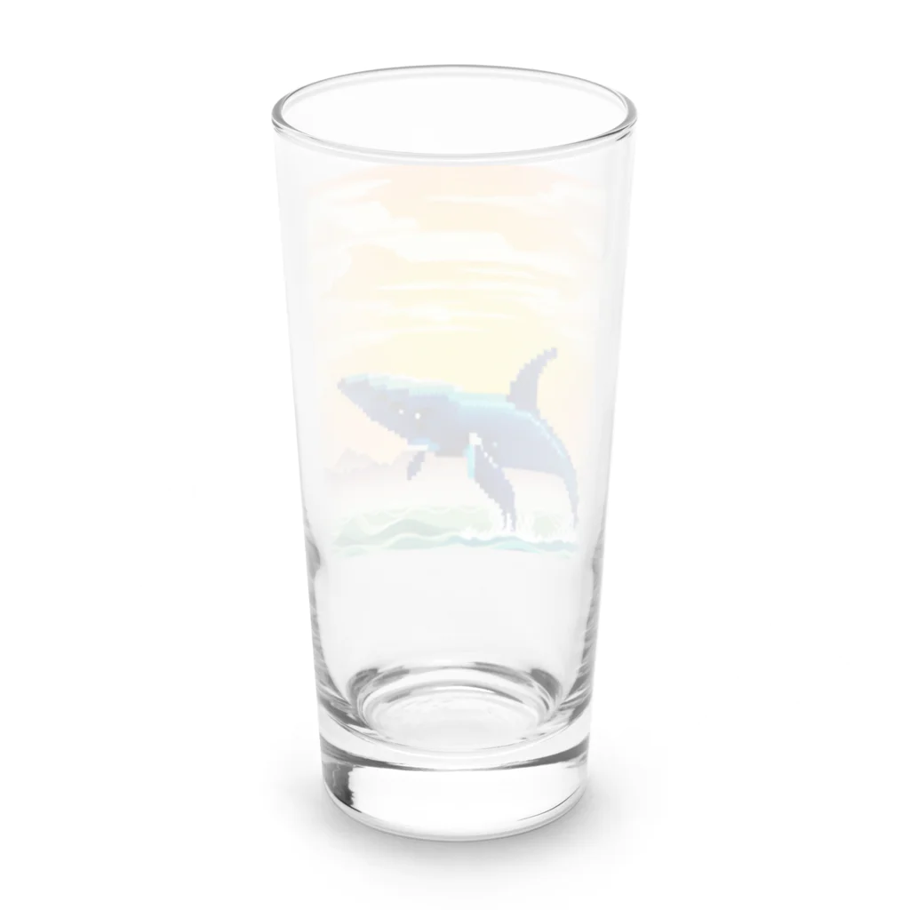 街の雑貨屋さんのドット絵キュートホエールコレクション Long Sized Water Glass :back