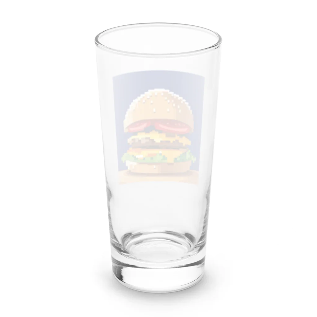 ダブル15のドット柄ビッグなチーズバーガー Long Sized Water Glass :back