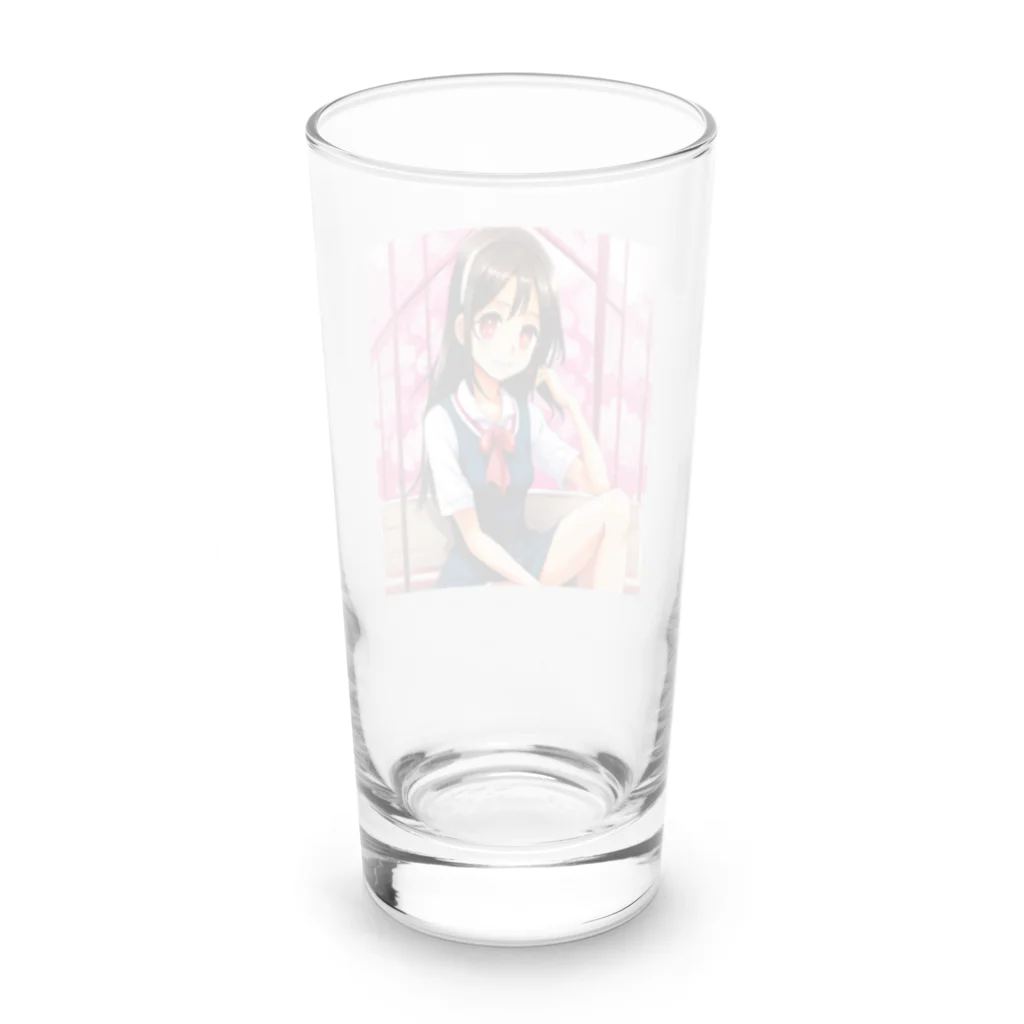 🎨デザイン宮殿🛍️の✨明るい美少女シリーズ：スレンダー女子高生エディション✨ Long Sized Water Glass :back