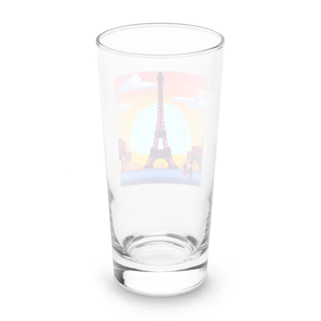 shibasannのフランスの風景のピクセルアート Long Sized Water Glass :back