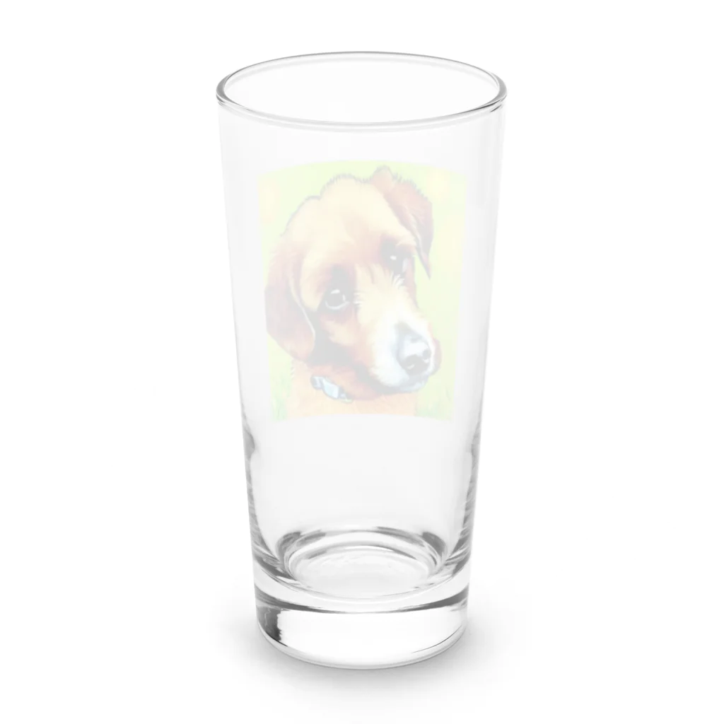 ハッピー・ディライト・ストアの見つめる愛犬 Long Sized Water Glass :back