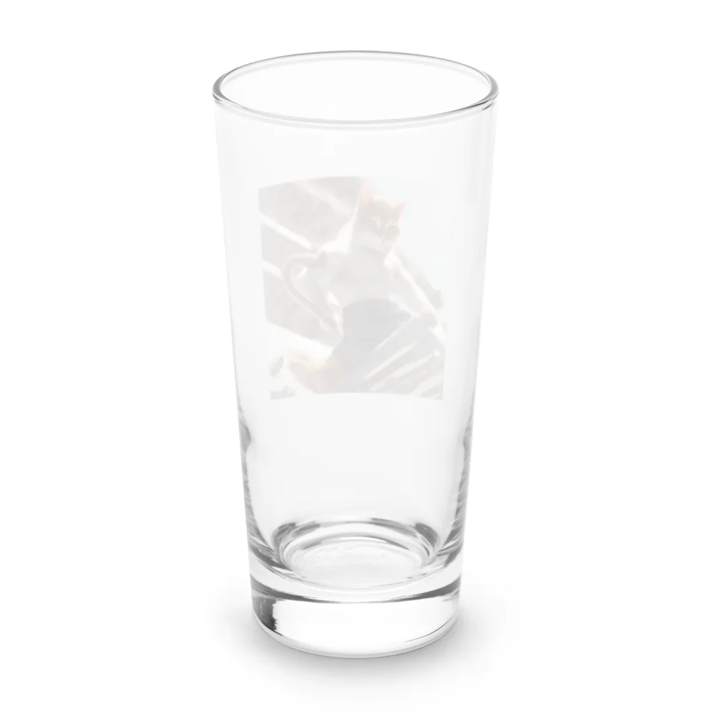 TAIYO 猫好きの躍動感あふれる猫 Long Sized Water Glass :back