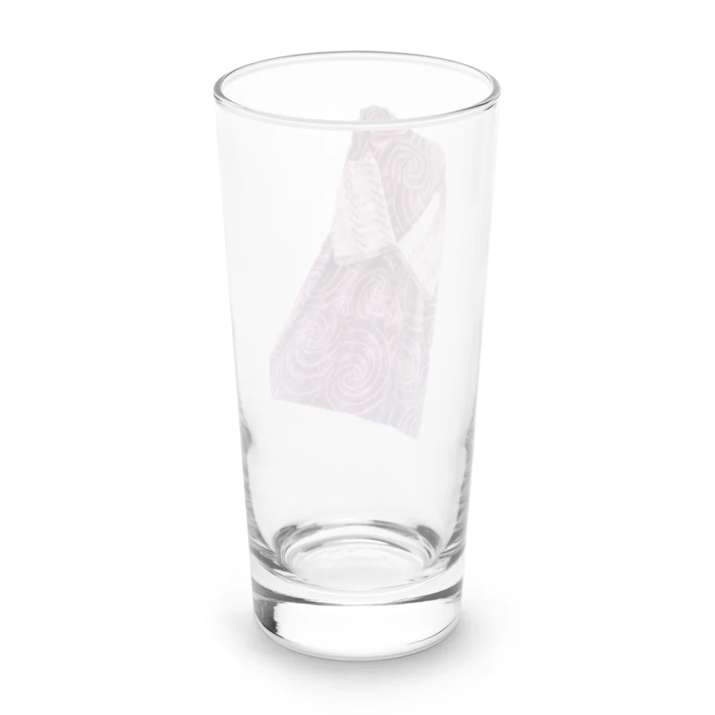 KeishopCreations - 日本の美をあなたにのハンドメイドリメイク着物紫 Long Sized Water Glass :back