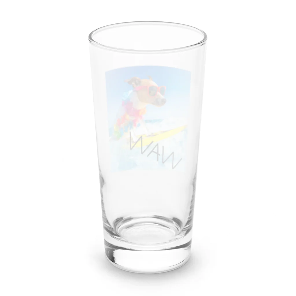 HANIの犬 サーフィンデザイン Long Sized Water Glass :back