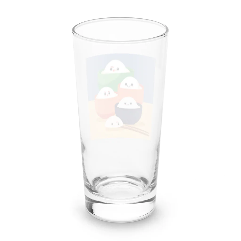 K-K123456のかわいいおにぎりのイラストのグッズ Long Sized Water Glass :back
