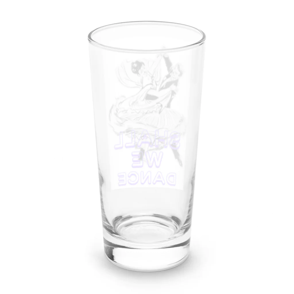 Heart-of-JapneseCultureのShal We Dance（ブルー、白抜き） Long Sized Water Glass :back
