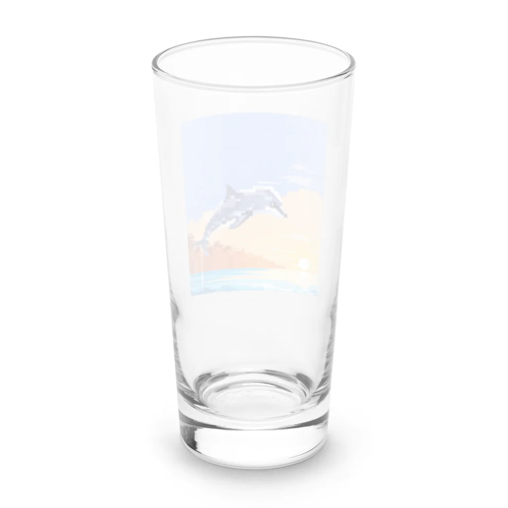 kein-keinのドット絵のイルカ Long Sized Water Glass :back