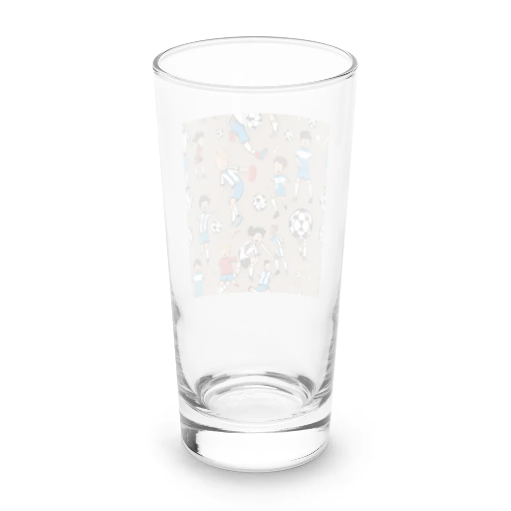 子供と嫁と時々わたしのサッカー小僧 Long Sized Water Glass :back