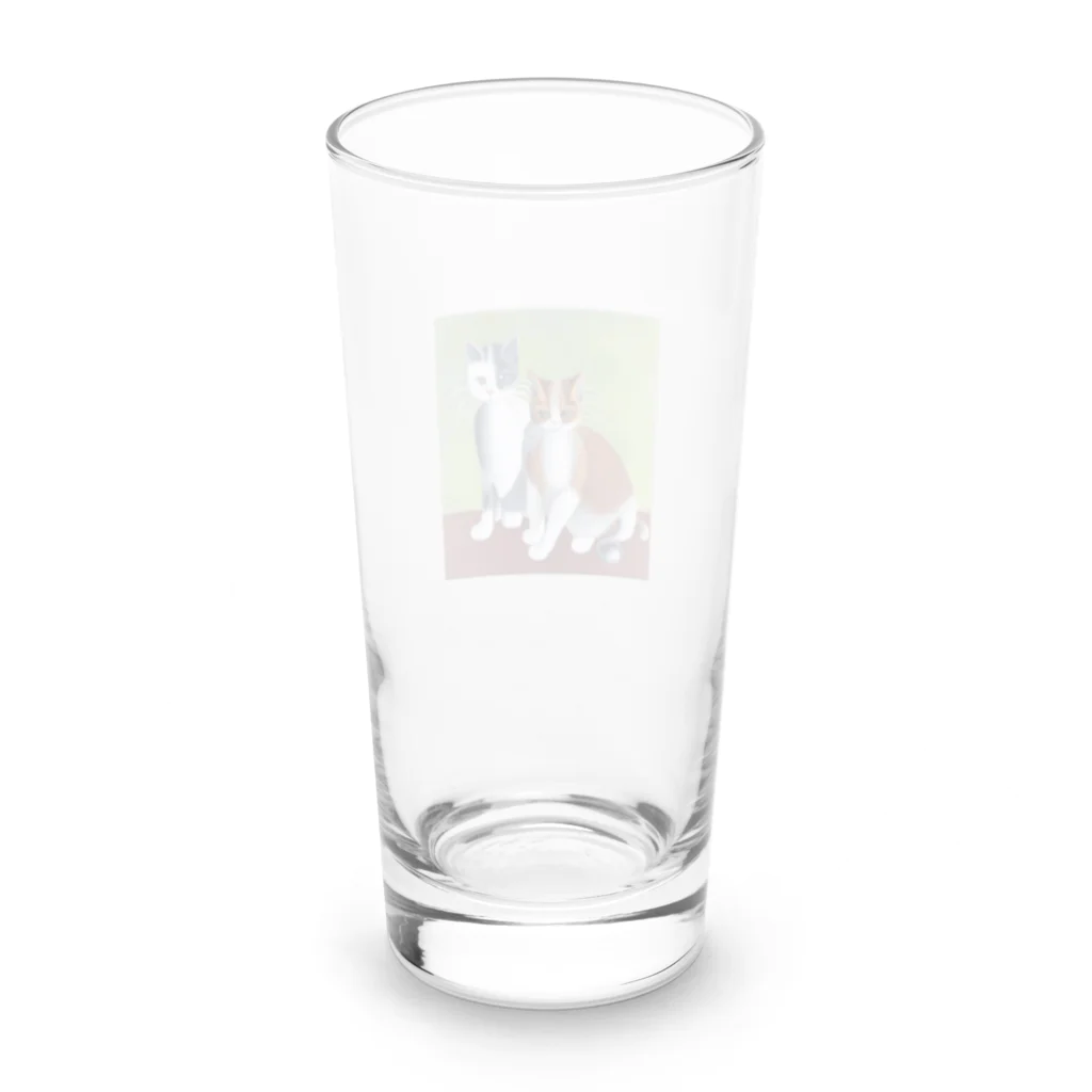 まさのお店の二匹の猫 Long Sized Water Glass :back