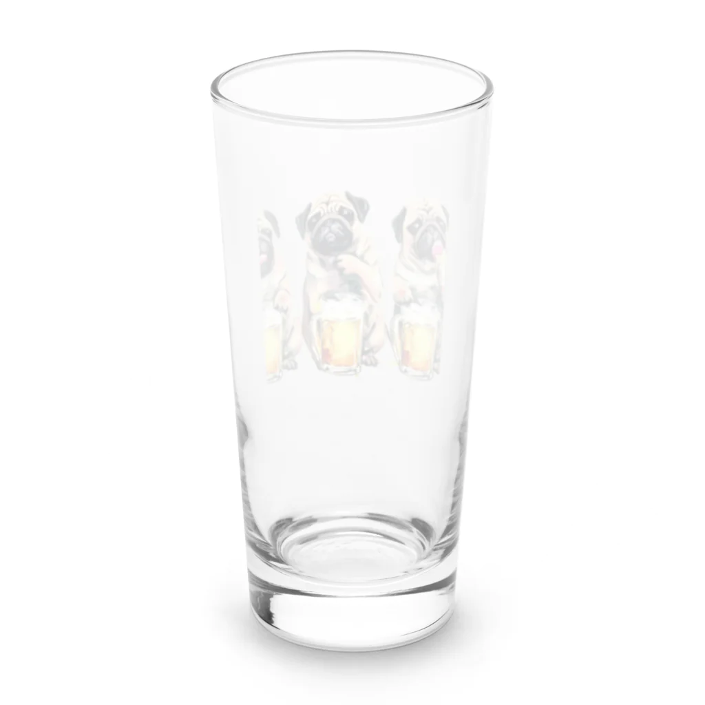 ✴︎Tiara shop✴︎のビール好きの犬 Long Sized Water Glass :back