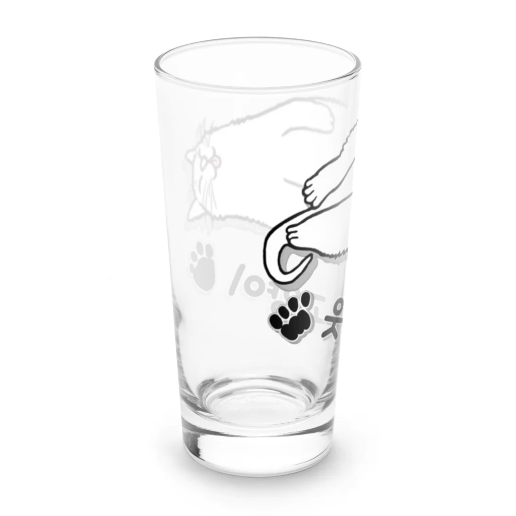 LalaHangeulのヘソ天猫さん(ハングル) Long Sized Water Glass :back