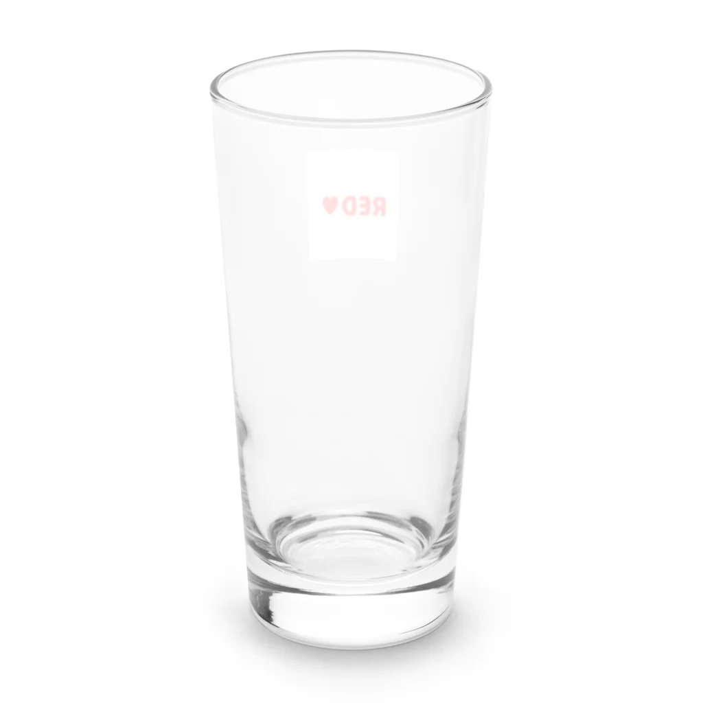 推し活応援し隊　oshikatsu-o-enの推しのカラー　レッド Long Sized Water Glass :back