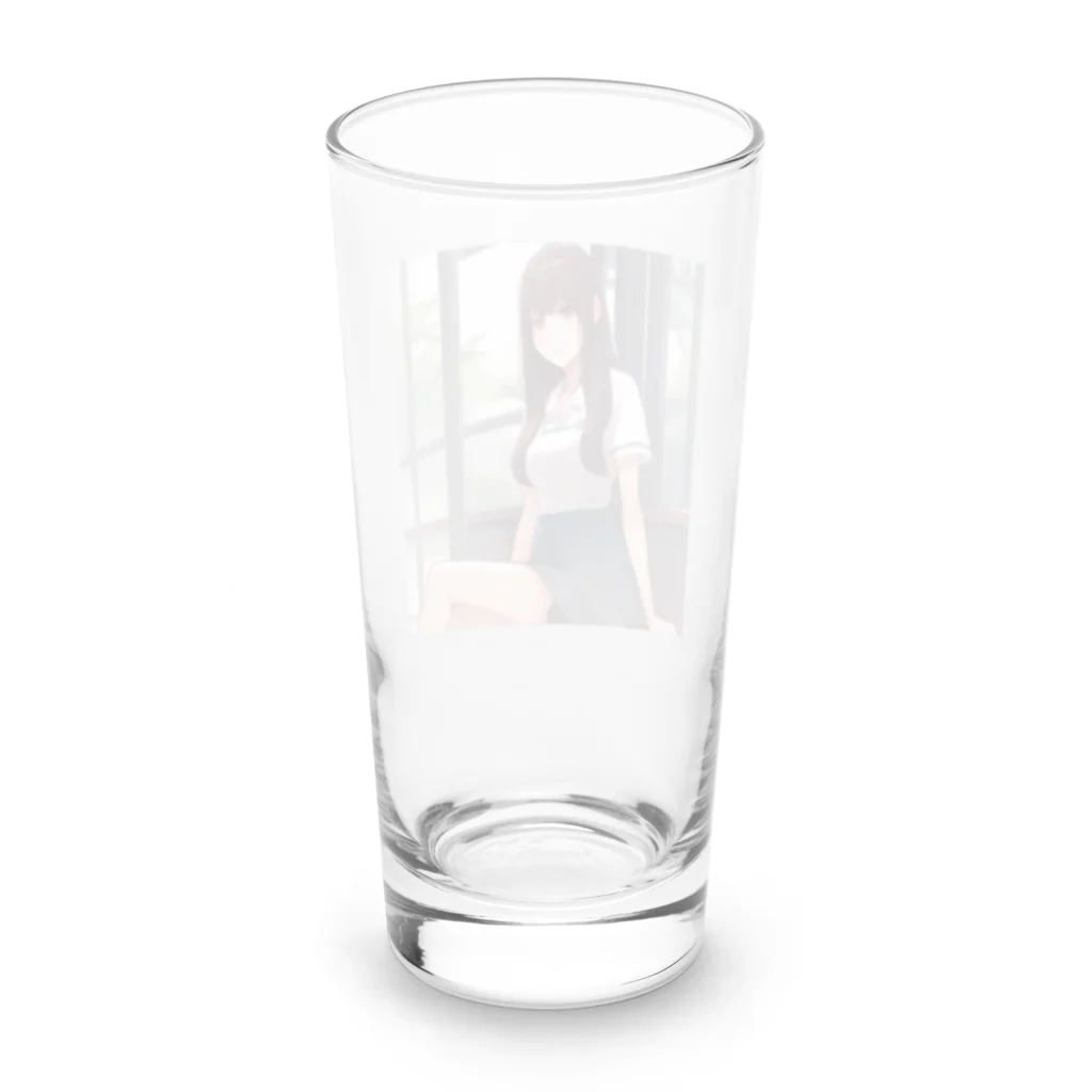 ワンダーワールド・ワンストップのロングヘアのかわいい女性のグッズ Long Sized Water Glass :back