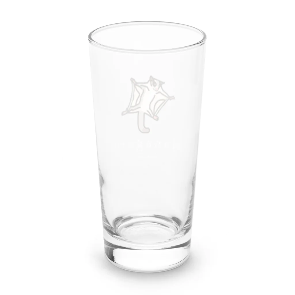 Hanagara animal cafeのモモンガと花柄アニマルカフェのロゴ入り。 Long Sized Water Glass :back