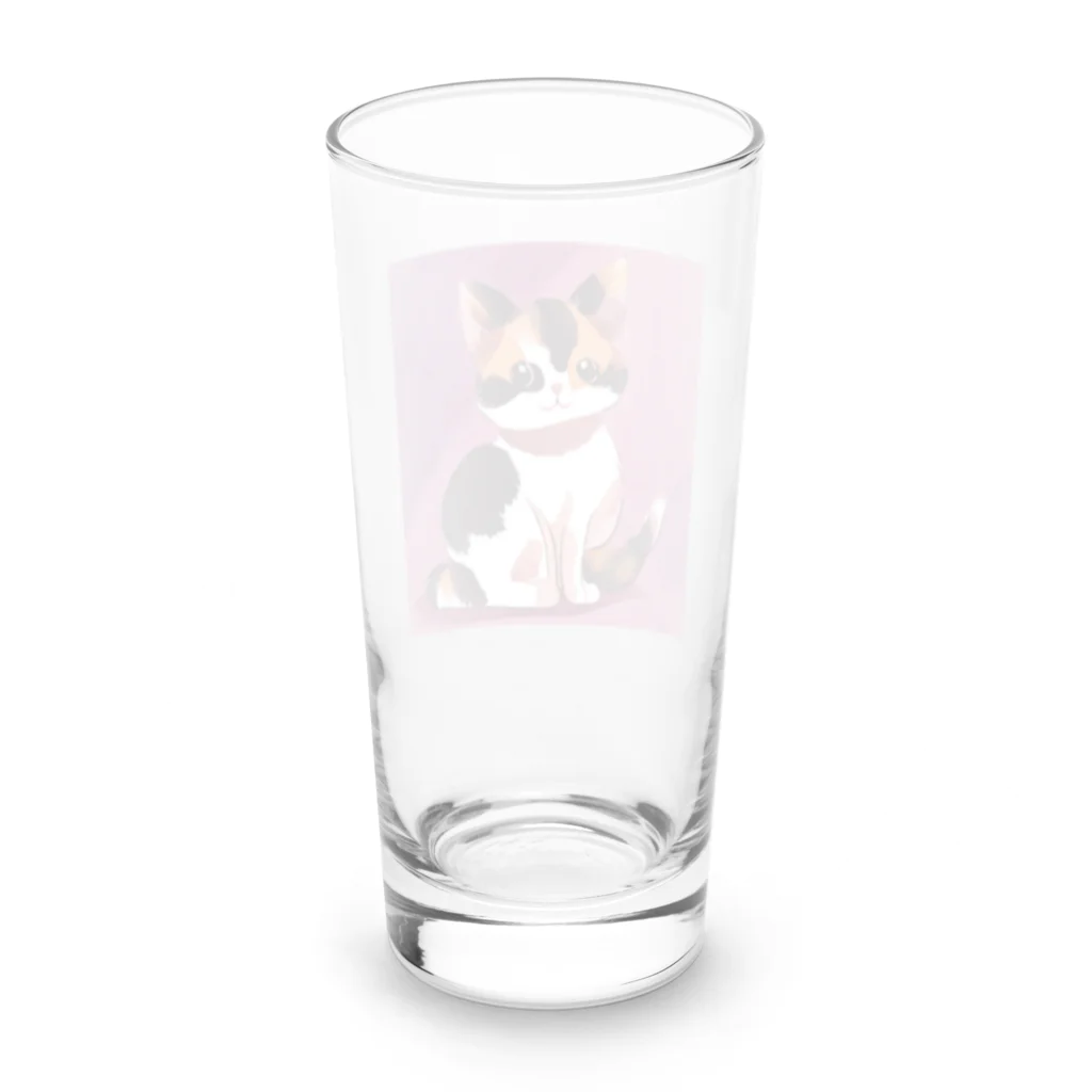 teru011のかわいい　三毛猫　グッズ Long Sized Water Glass :back