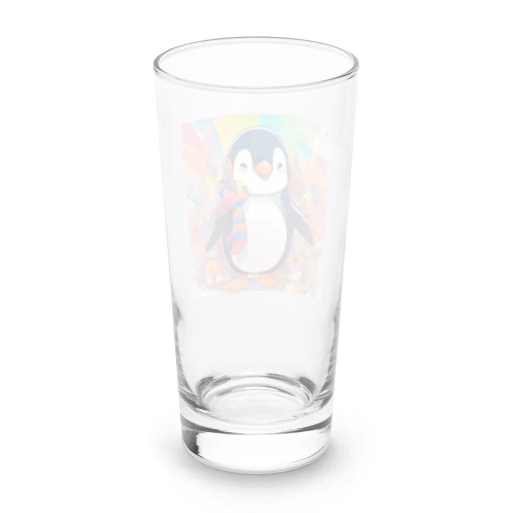 aki7sの笑顔のペンギン Long Sized Water Glass :back