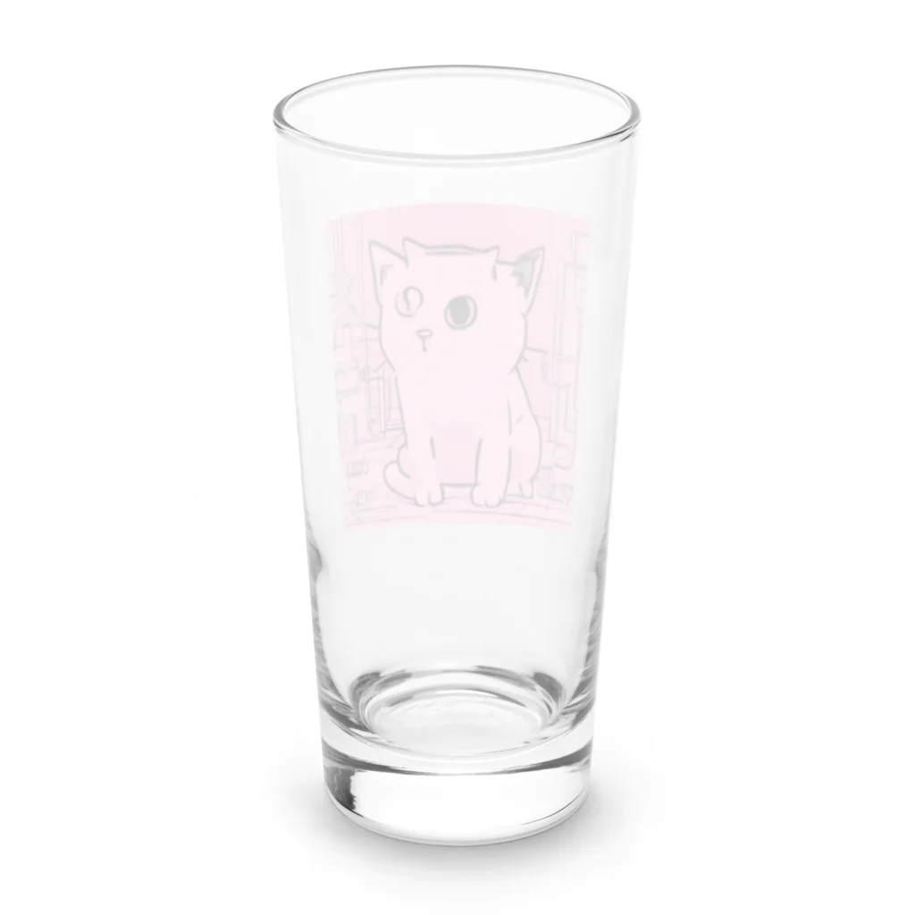 rikanのピンクキャット Long Sized Water Glass :back