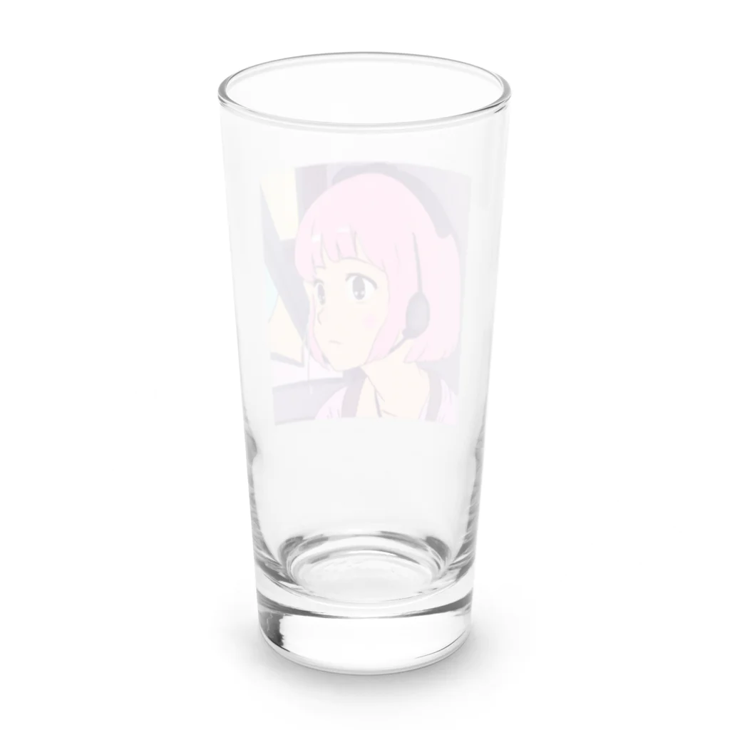 B_possibleのピンク髪の少女 Long Sized Water Glass :back