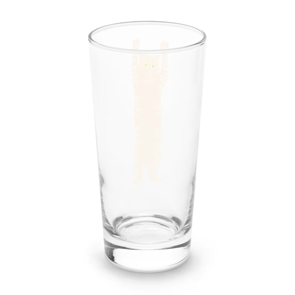 小鳥と映画館のバンザイ猫　クリア Long Sized Water Glass :back