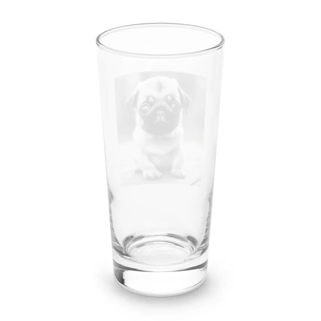 パグと添い寝のテトくん Long Sized Water Glass :back