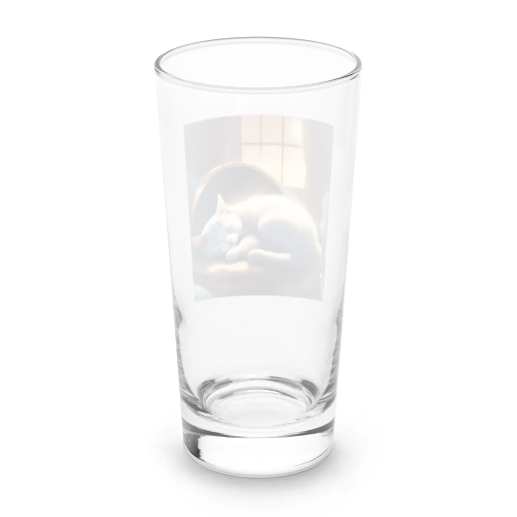 ホワホワらぼのねむりねこ Long Sized Water Glass :back