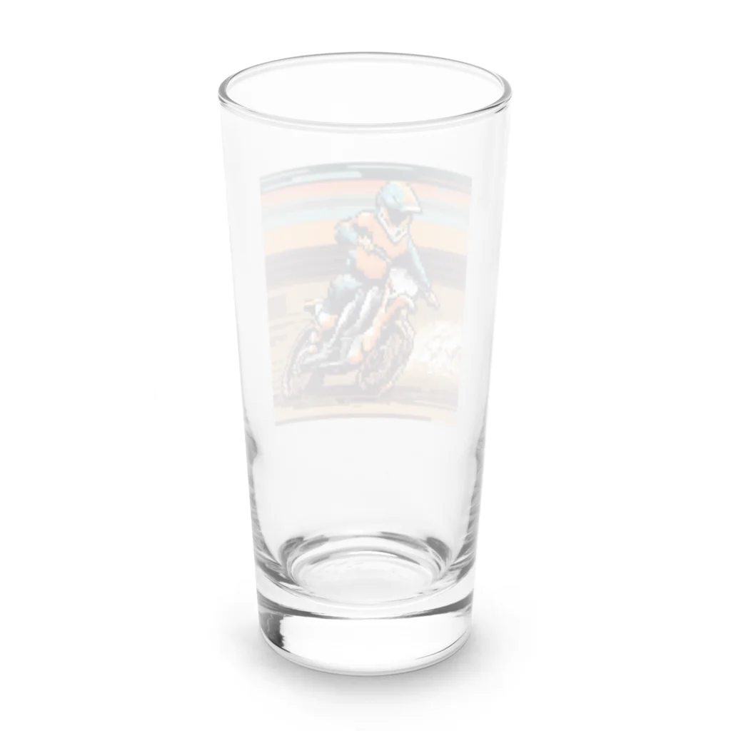 Momo-taのドット絵モトクロスバイク Long Sized Water Glass :back