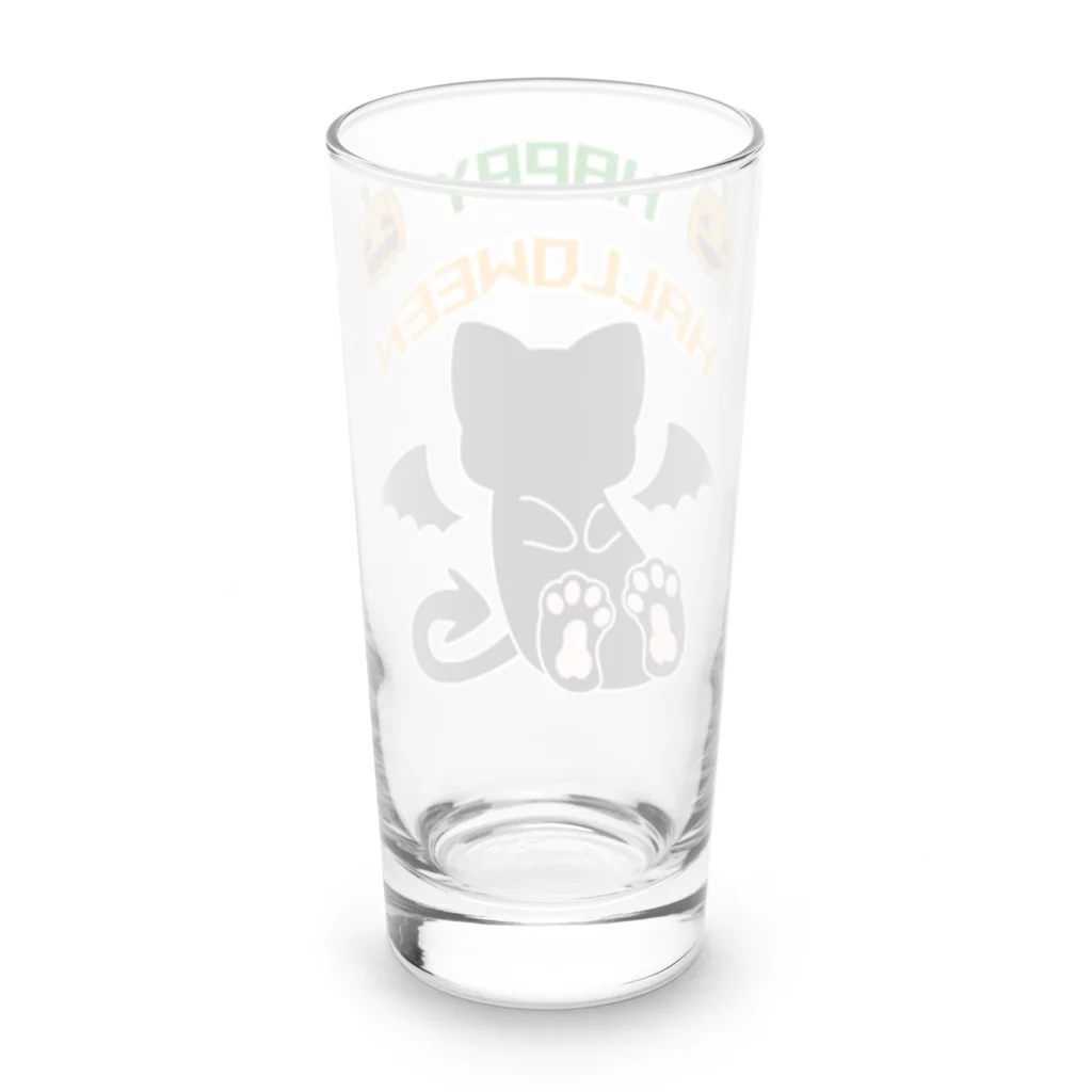 A33-gwのハロウィンねこうもり Long Sized Water Glass :back