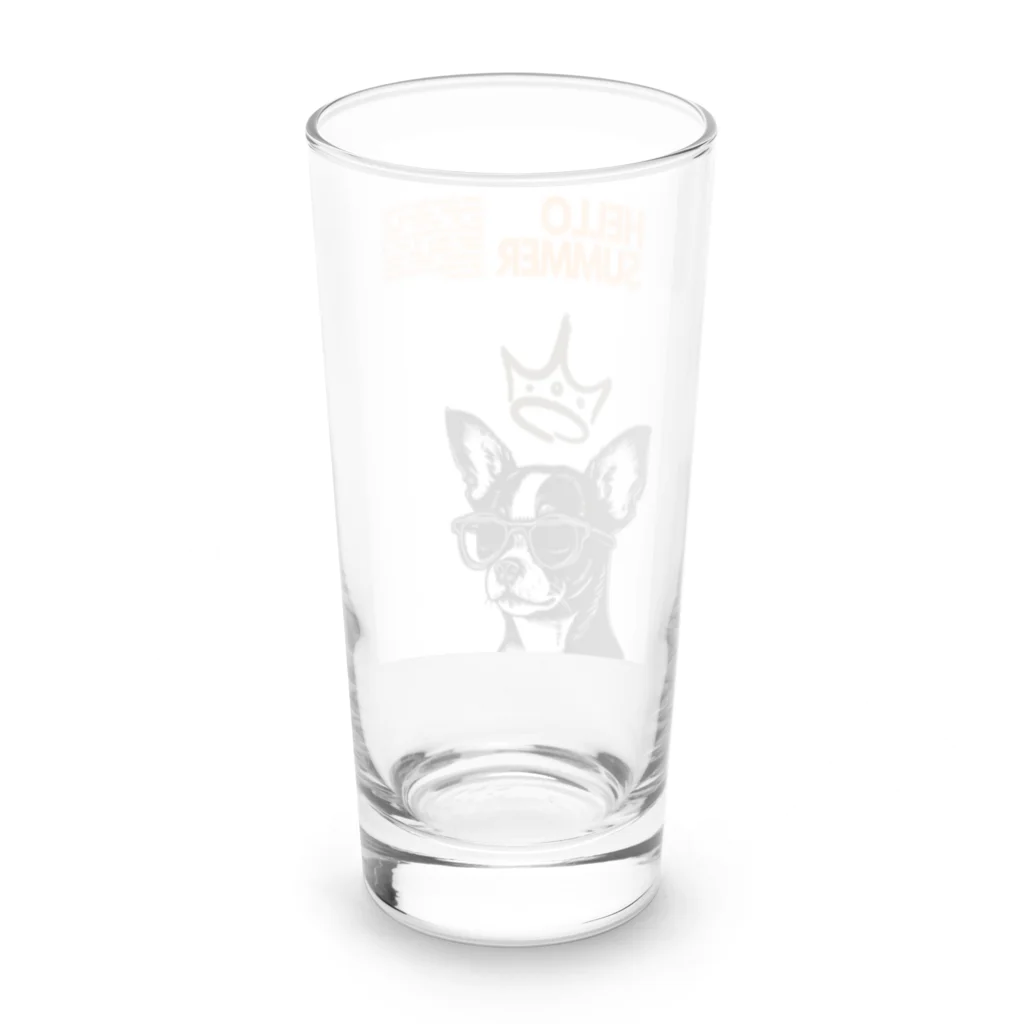 hide0120の犬（眼鏡） Long Sized Water Glass :back