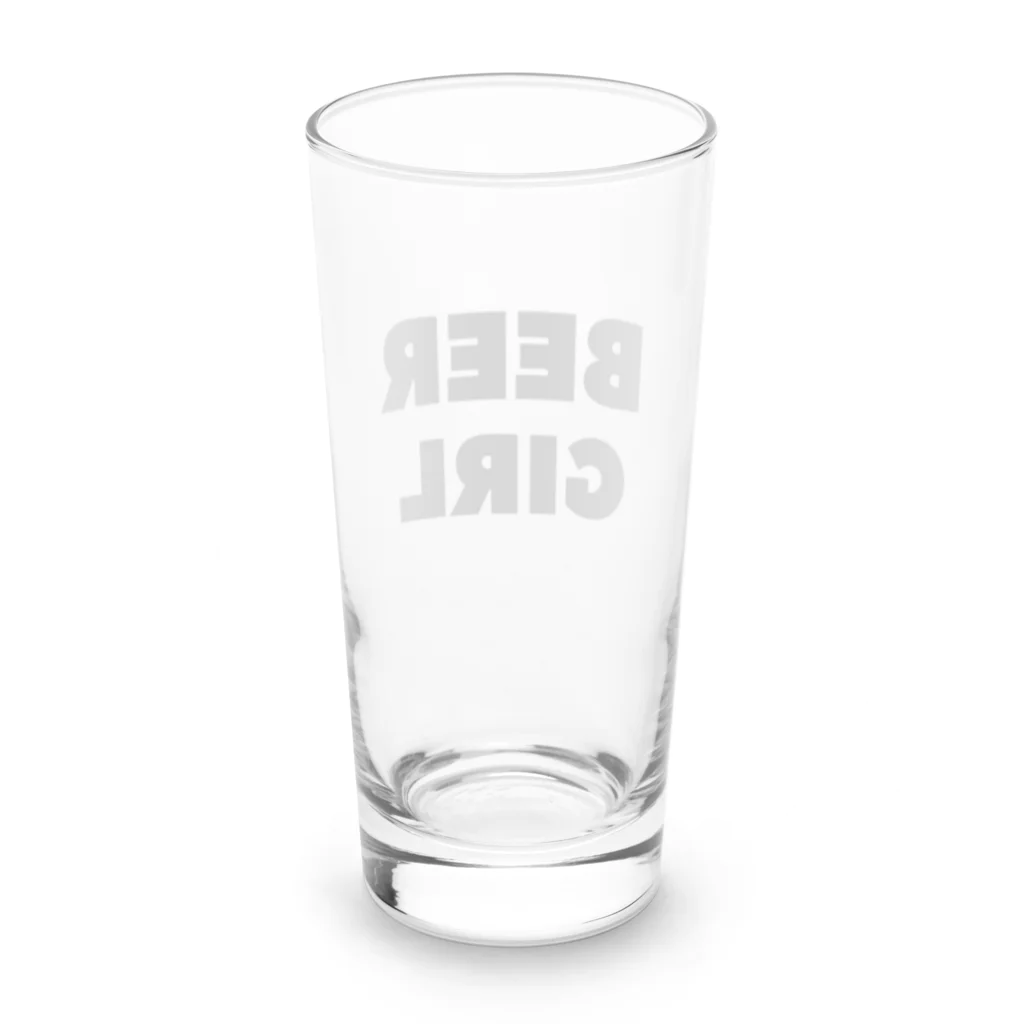 BEERのビールガール_黒字(透過) Long Sized Water Glass :back