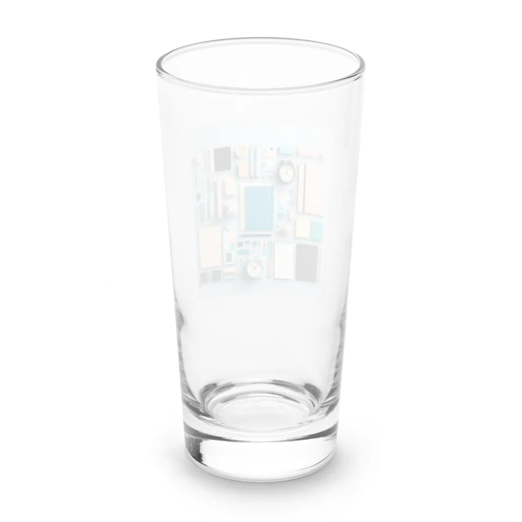 Lock-onの文房具大好き❤青色01 Long Sized Water Glass :back