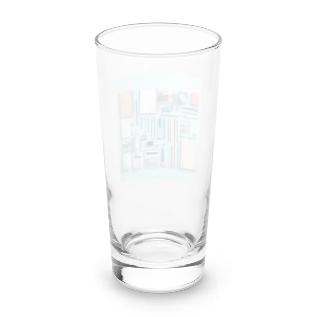 Lock-onの文房具大好き❤青色03 Long Sized Water Glass :back