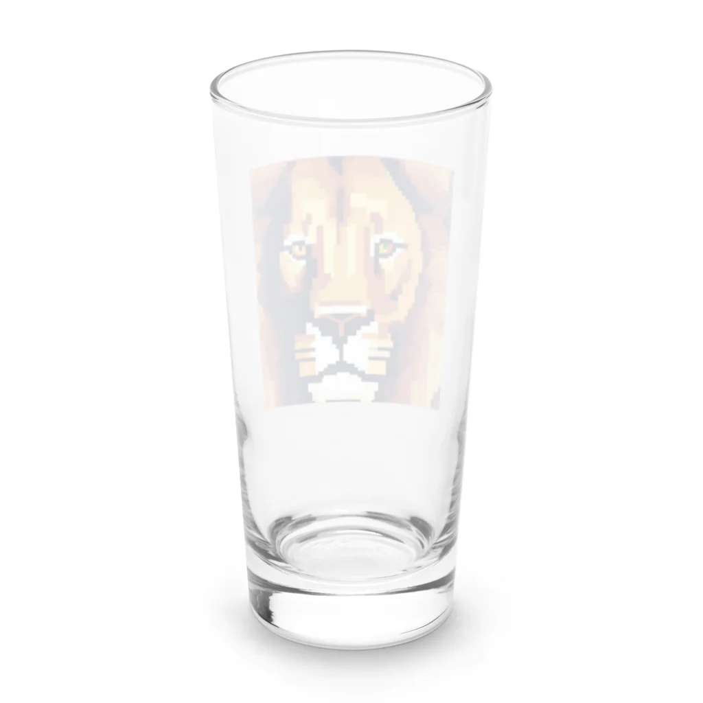 DJシャークのドット絵ライオン Long Sized Water Glass :back