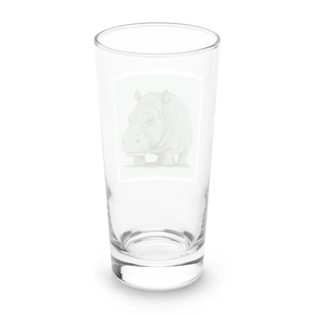 ポケロミのグリーンヒポ Long Sized Water Glass :back