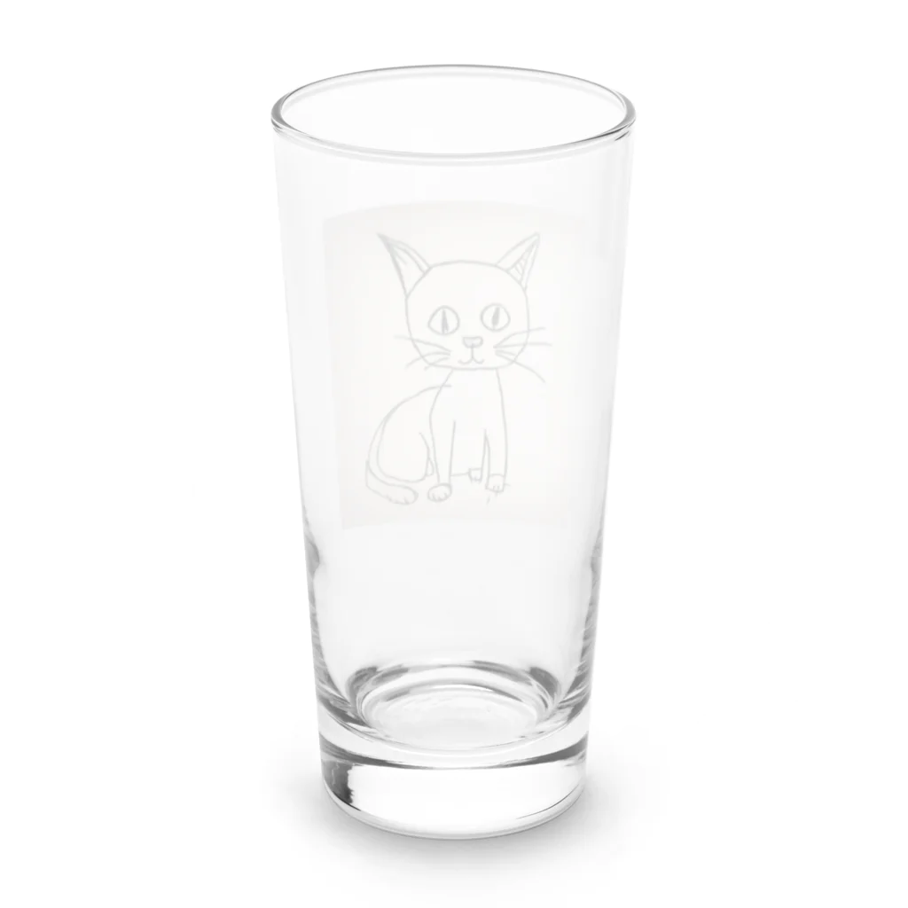 Kemasatariの猫の絵 Long Sized Water Glass :back