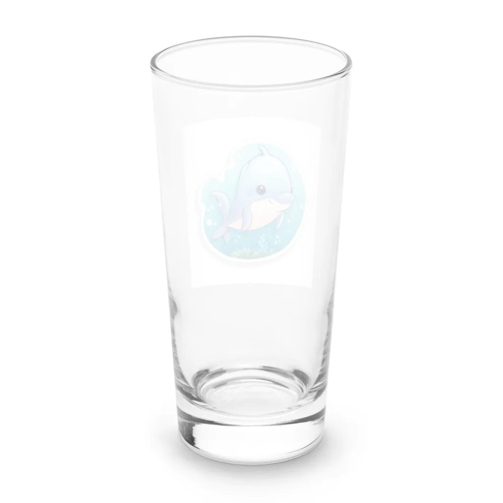 ワクワクセレブレイトのイルカくん Long Sized Water Glass :back