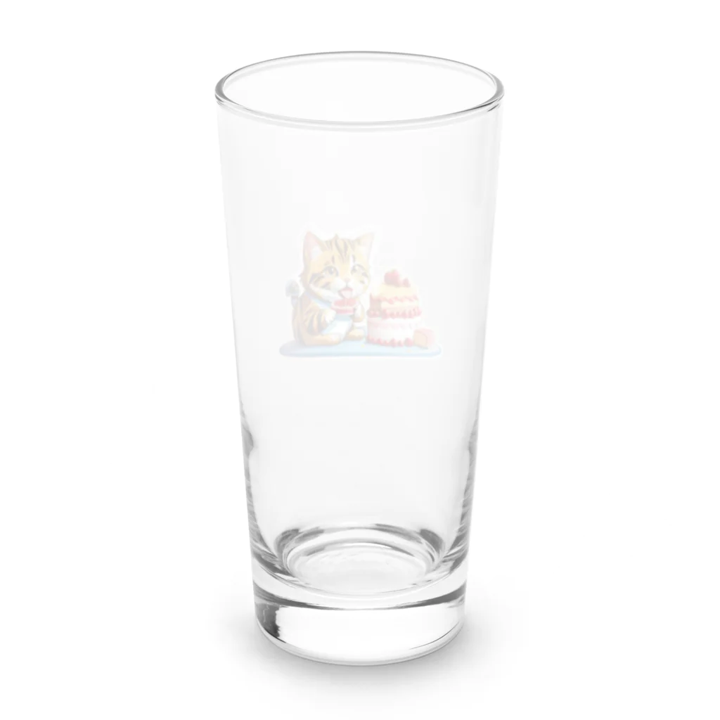 Auraのぱくぱくネコちゃん Long Sized Water Glass :back