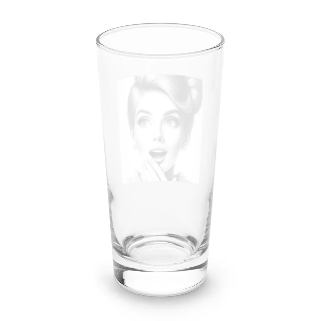 aoyama1964の驚く女性 Long Sized Water Glass :back