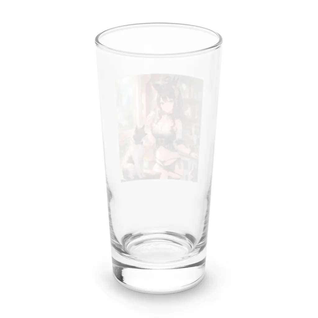 AI Creatorの美少女と猫ちゃん達 Long Sized Water Glass :back