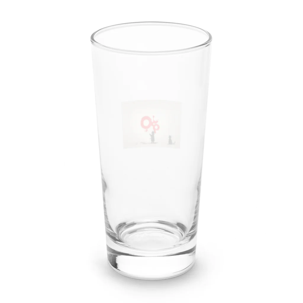 shiba9のバンクシー風　猫のらくがき Long Sized Water Glass :back