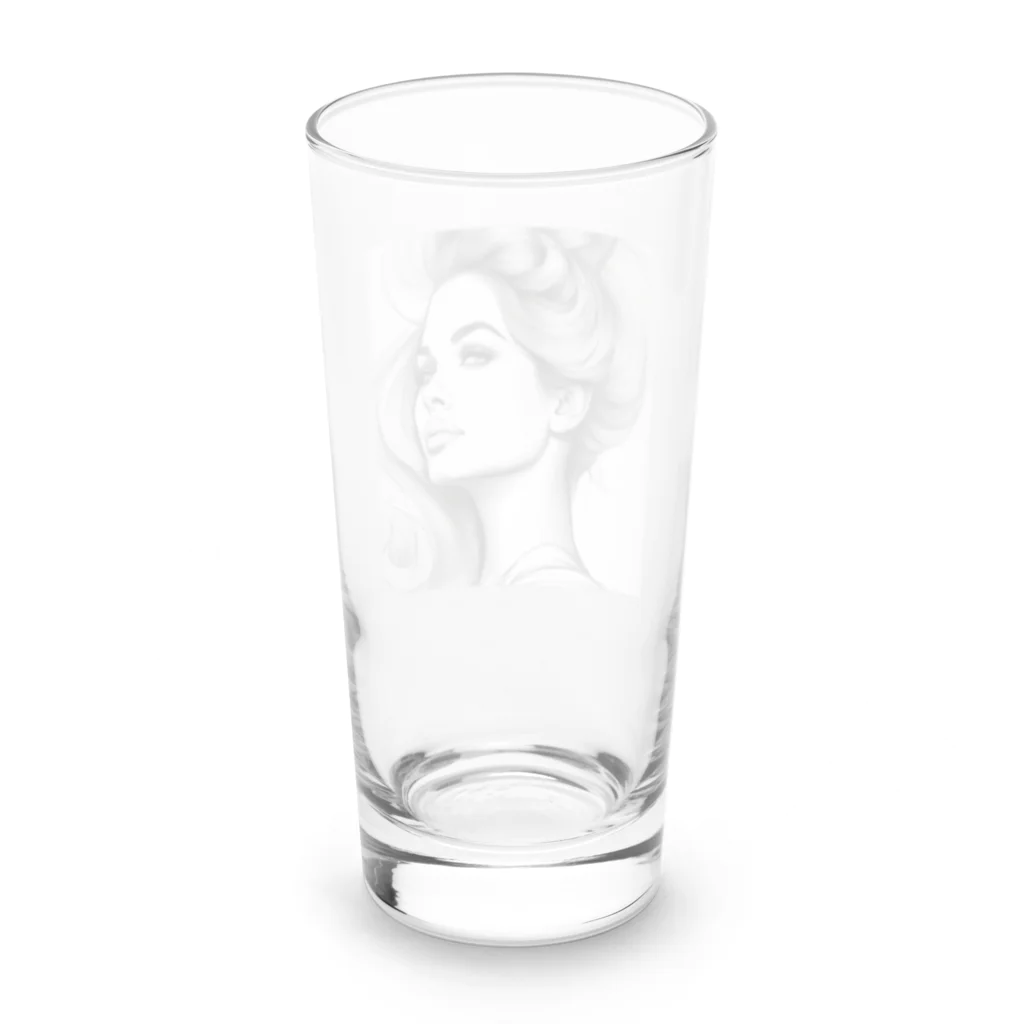 moribouの髪をかき上げる女性アートグッズ Long Sized Water Glass :back