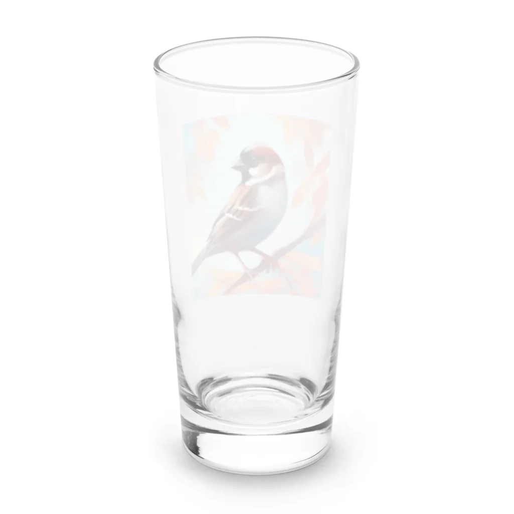 千裕アトリエ（いつもありがとう）のスズメ (House Sparrow) Long Sized Water Glass :back